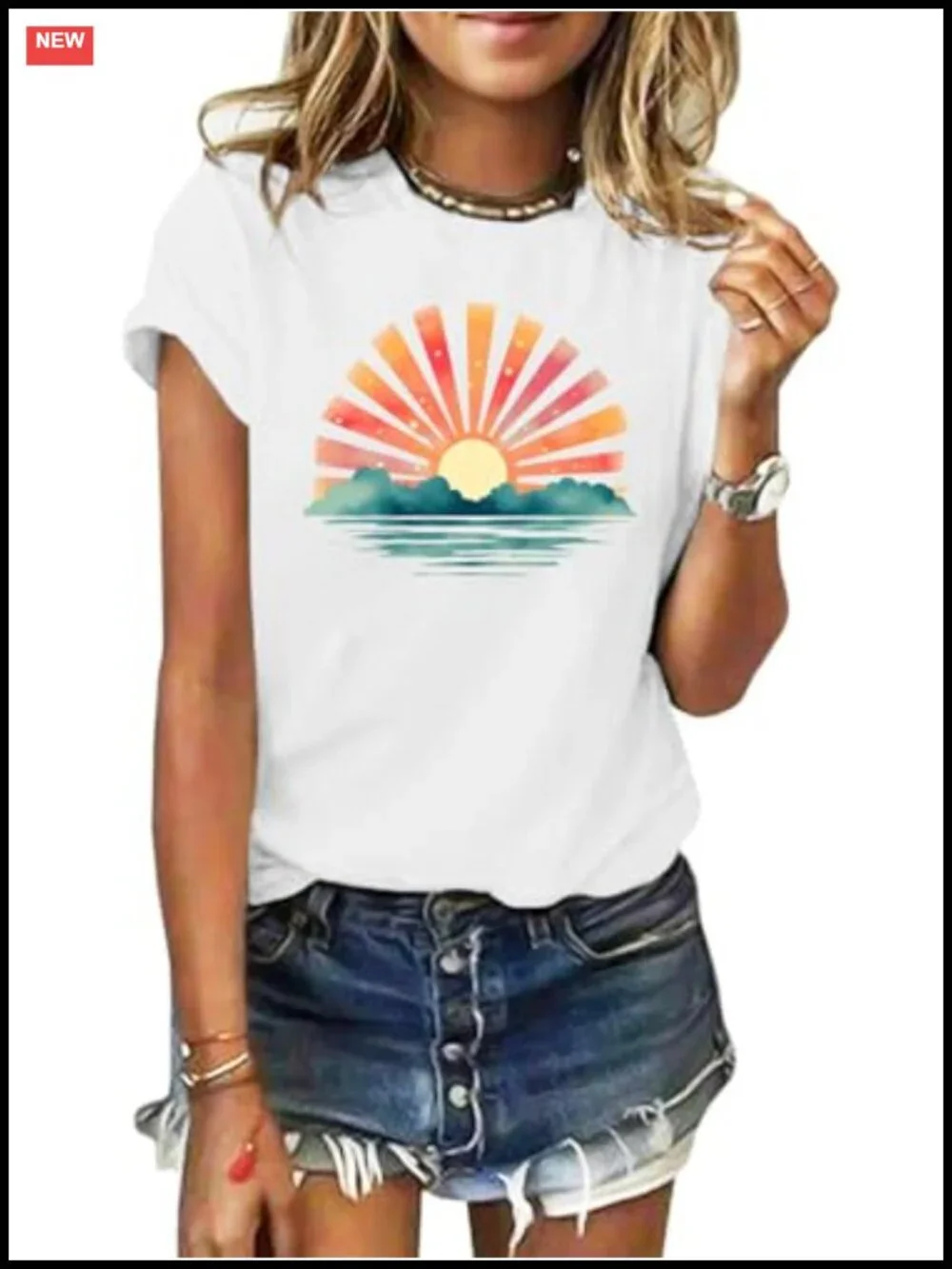 Women's Graphic T-Shirt Loose Fit Cotton Blend Short Sleeve Casual Tee